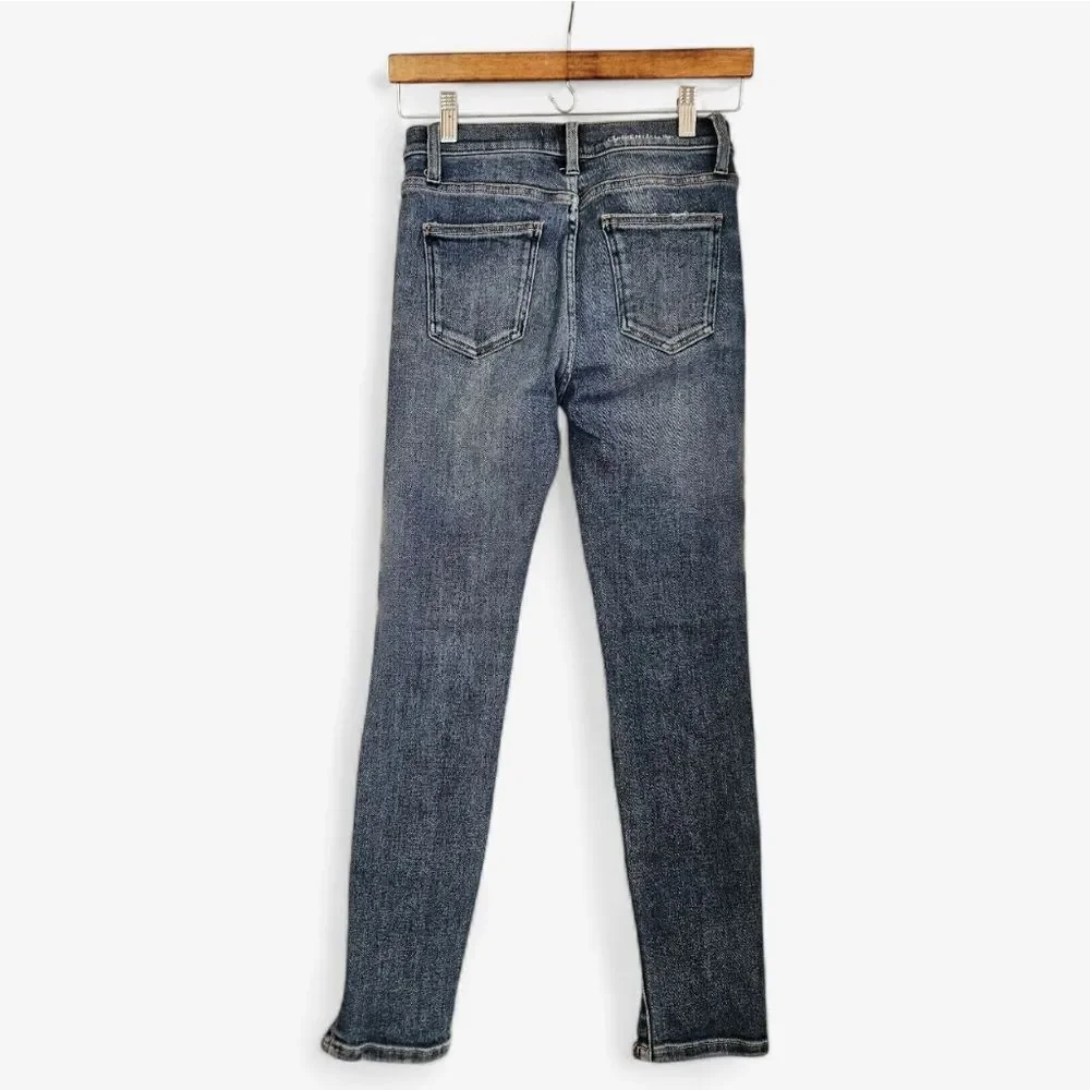 CURRENT/ELLIOT Stiletto High Waist Ragged Hem Distressed Ankle Skinny Jeans 25